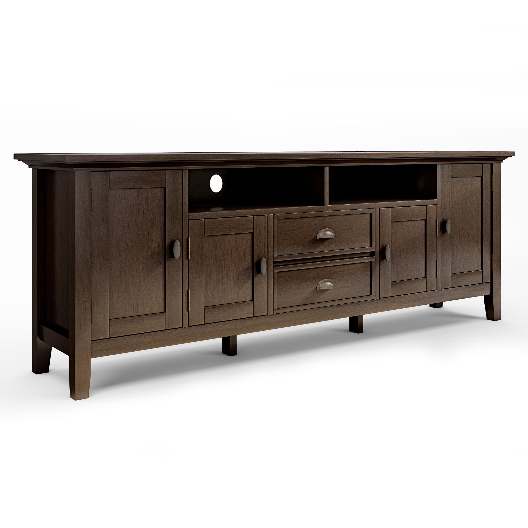 Brooklyn + Max Stanwick Solid Wood 72 Inch Wide Rustic Tv With Bromley Extra Wide Oak Tv Stands (Photo 7 of 15)