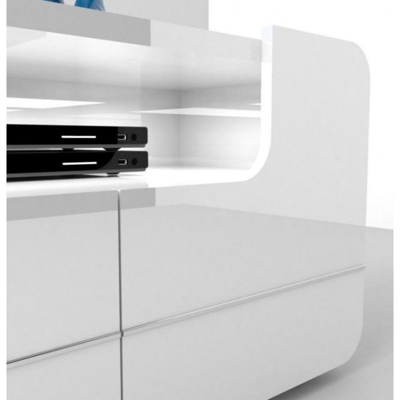 Bump  White Gloss Tv Stand With Led Lights – Tv Stands Regarding White Gloss Tv Cabinets (View 15 of 15)