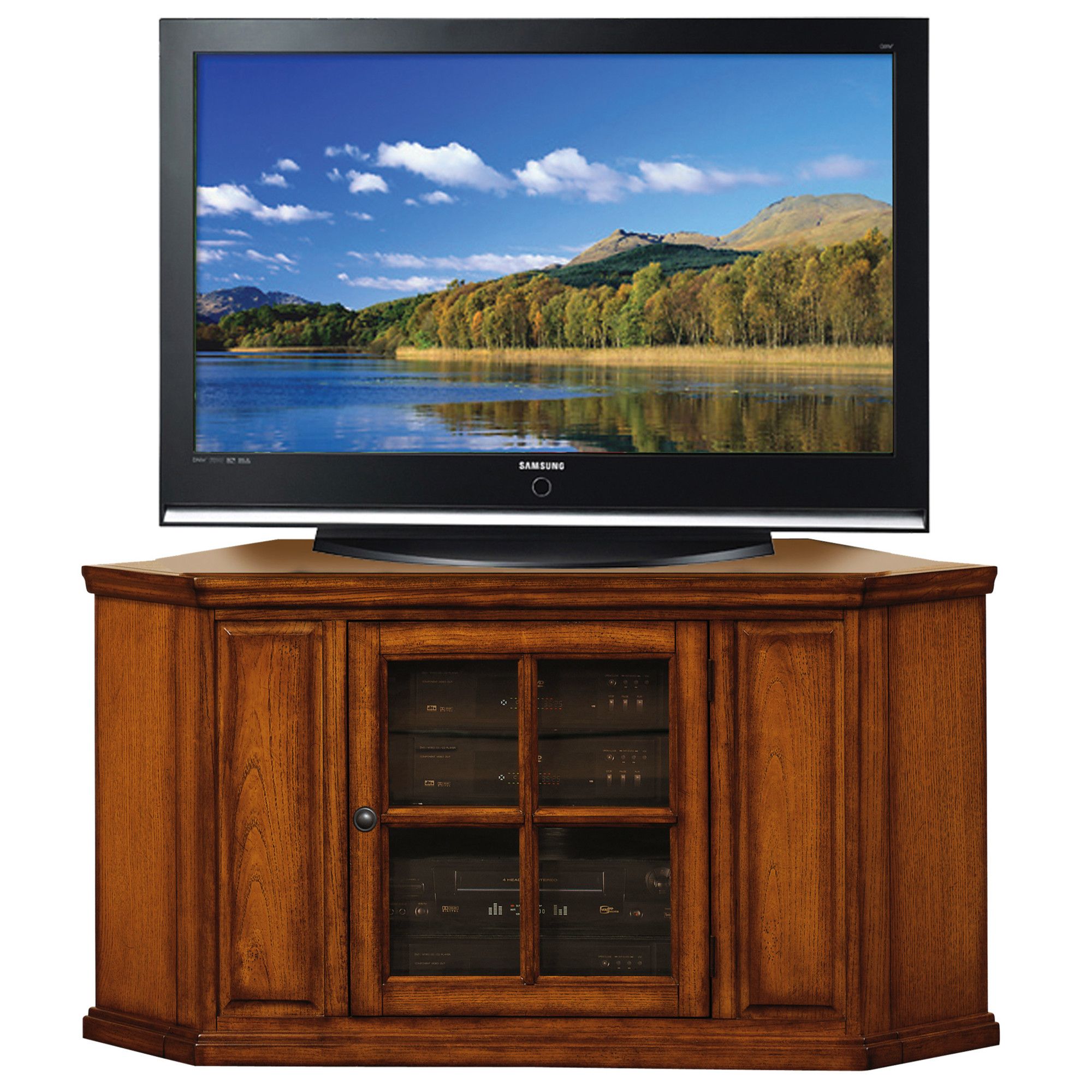 Burnished Oak Corner Tv Stand For 50" Tv's #88285 With Sidmouth Oak Corner Tv Stands (View 7 of 15)