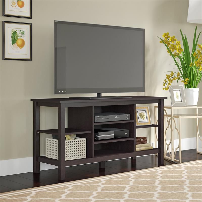 Bush Furniture Broadview Tv Stand In Espresso Oak For Tv's In Astoria Oak Tv Stands (View 12 of 15)