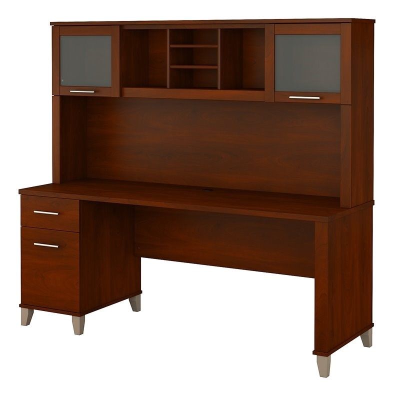Bush Furniture Somerset 72w Office Desk With Hutch In Throughout Hansen Tv Stands (View 1 of 15)