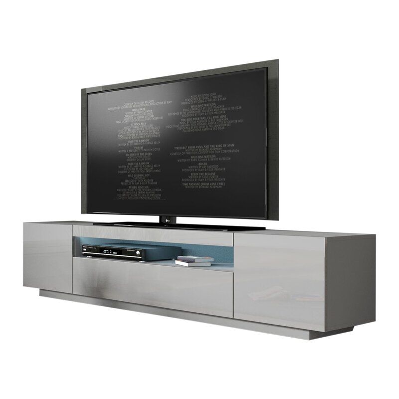 Bustillos Modern High Gloss Front Tv Stand For Tvs Up To Intended For Gloss Tv Stands (View 10 of 15)