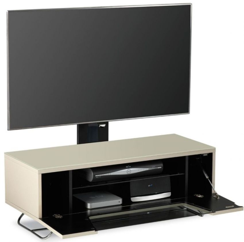 Buy Alphason Chromium 2 Ivory Cantilever Tv Cabinet For Pertaining To Cantilever Tv (View 4 of 15)