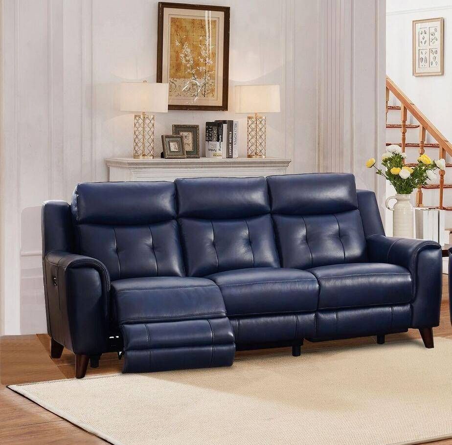 Buy Amax Hydeline Hastings Blue Recliner Sofa In Blue, Top Inside Bloutop Upholstered Sectional Sofas (View 10 of 15)