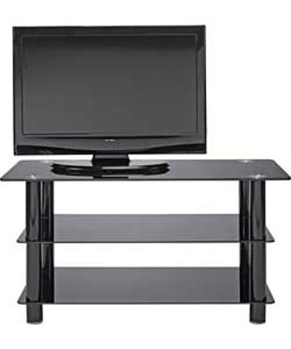 Buy Black Glass 42 Inch Slimline Tv Stand. | Game With Slimline Tv Stand (Photo 1 of 15)