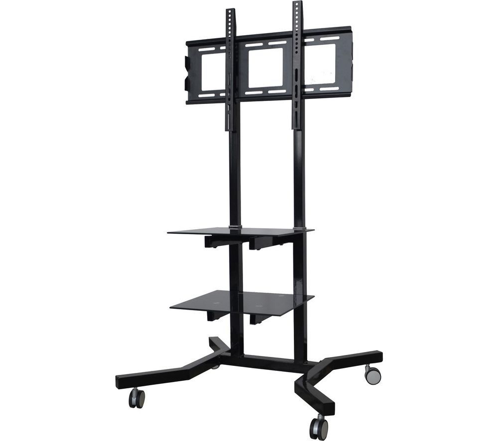 Buy Mmt Tower Tv01 Tv Stand With Bracket – Black | Free Throughout Bracketed Tv Stands (View 8 of 15)