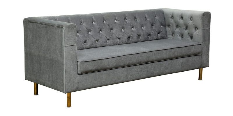 Buy Scarlett 3 Seater Sofa In Grey Colour – Casacraft Pertaining To Scarlett Beige Sofas (View 6 of 15)