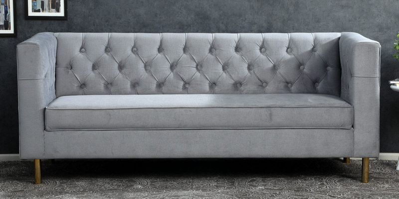 Buy Scarlett 3 Seater Sofa In Grey Colour – Casacraft Regarding Scarlett Beige Sofas (View 8 of 15)