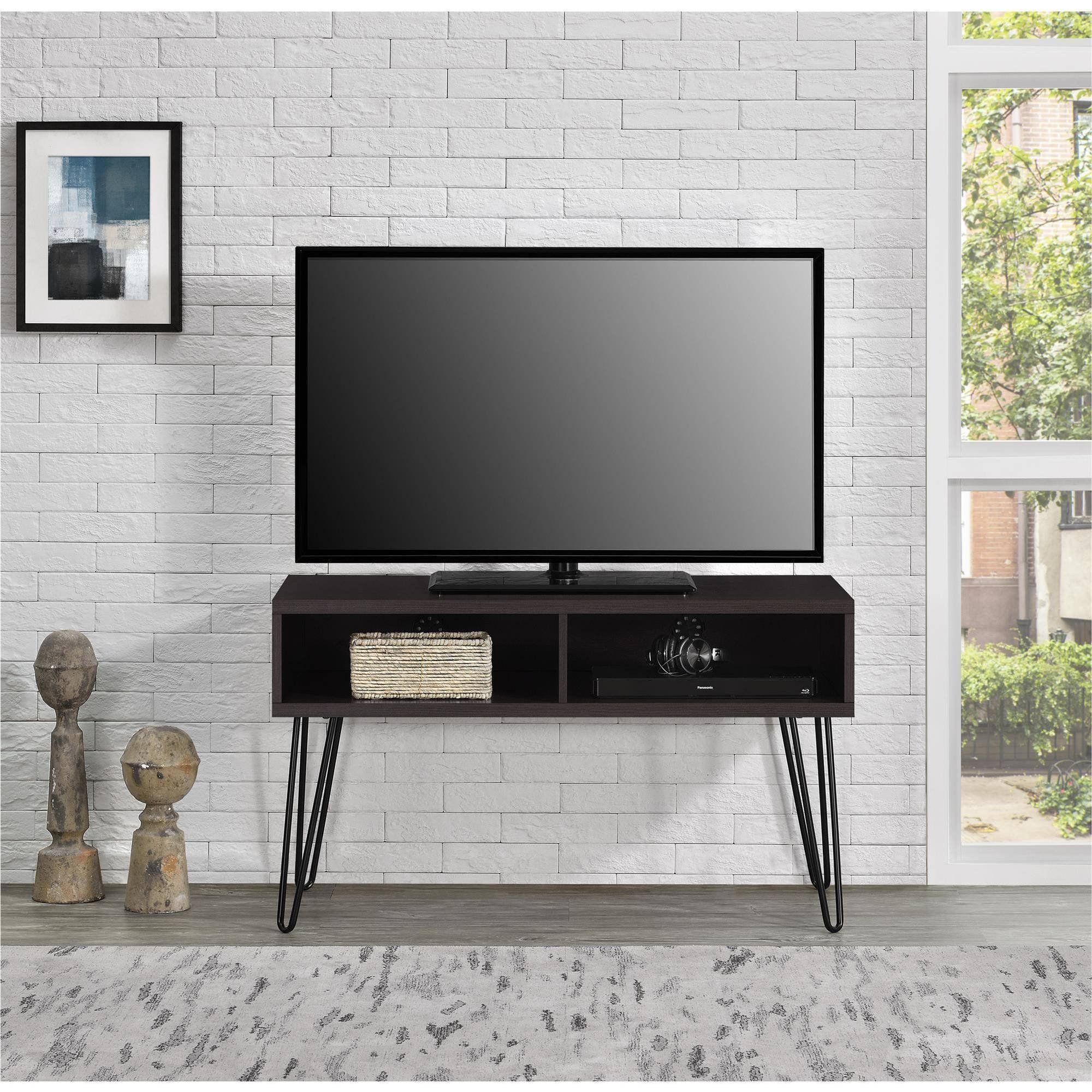 Buy Stylish Tv Stand For Tvs Up To 42", 4 Open Storage And Inside Mainstays 4 Cube Tv Stands In Multiple Finishes (Photo 6 of 15)