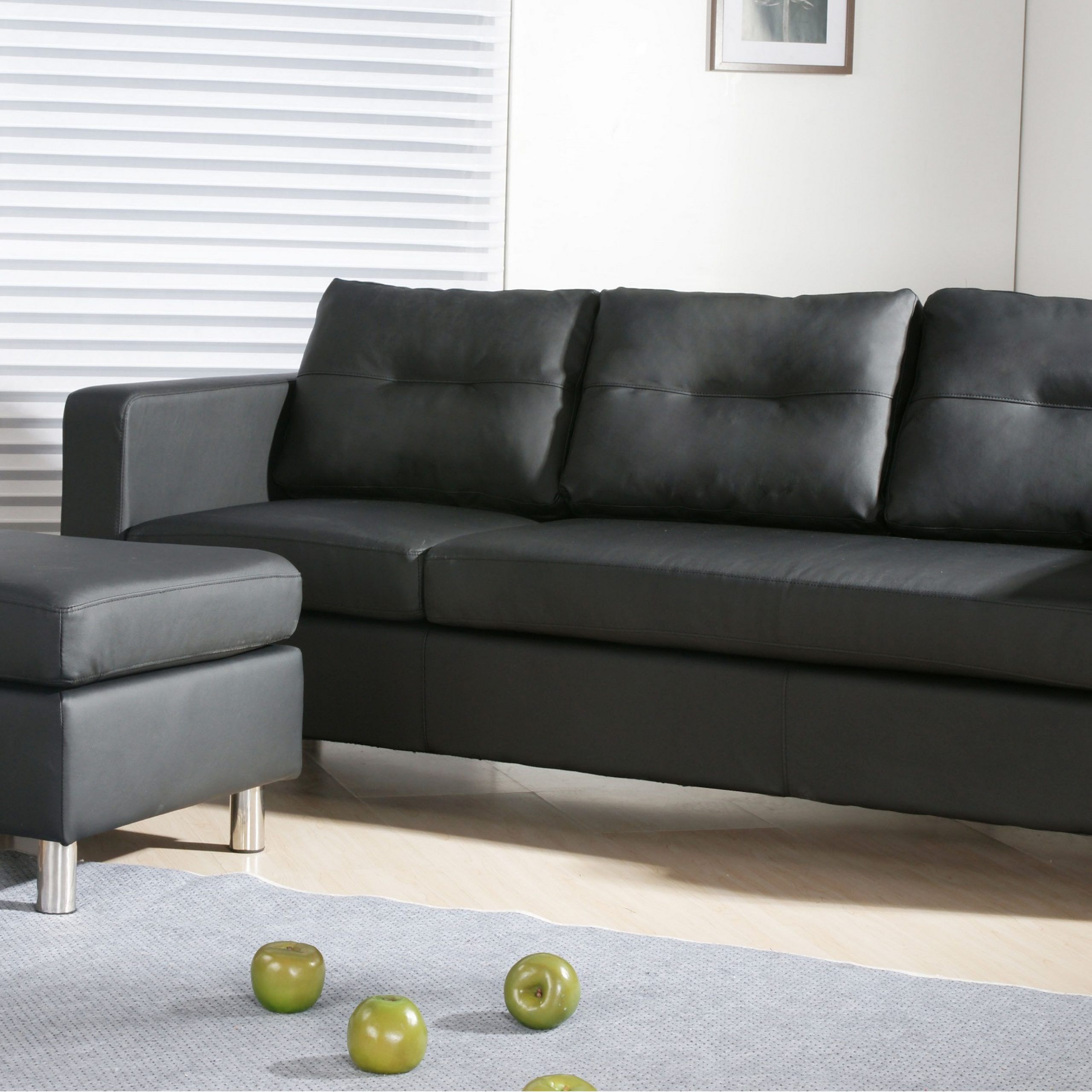 Caius Modern Faux Leather Configurable Left And Right Inside Wynne Contemporary Sectional Sofas Black (View 1 of 15)