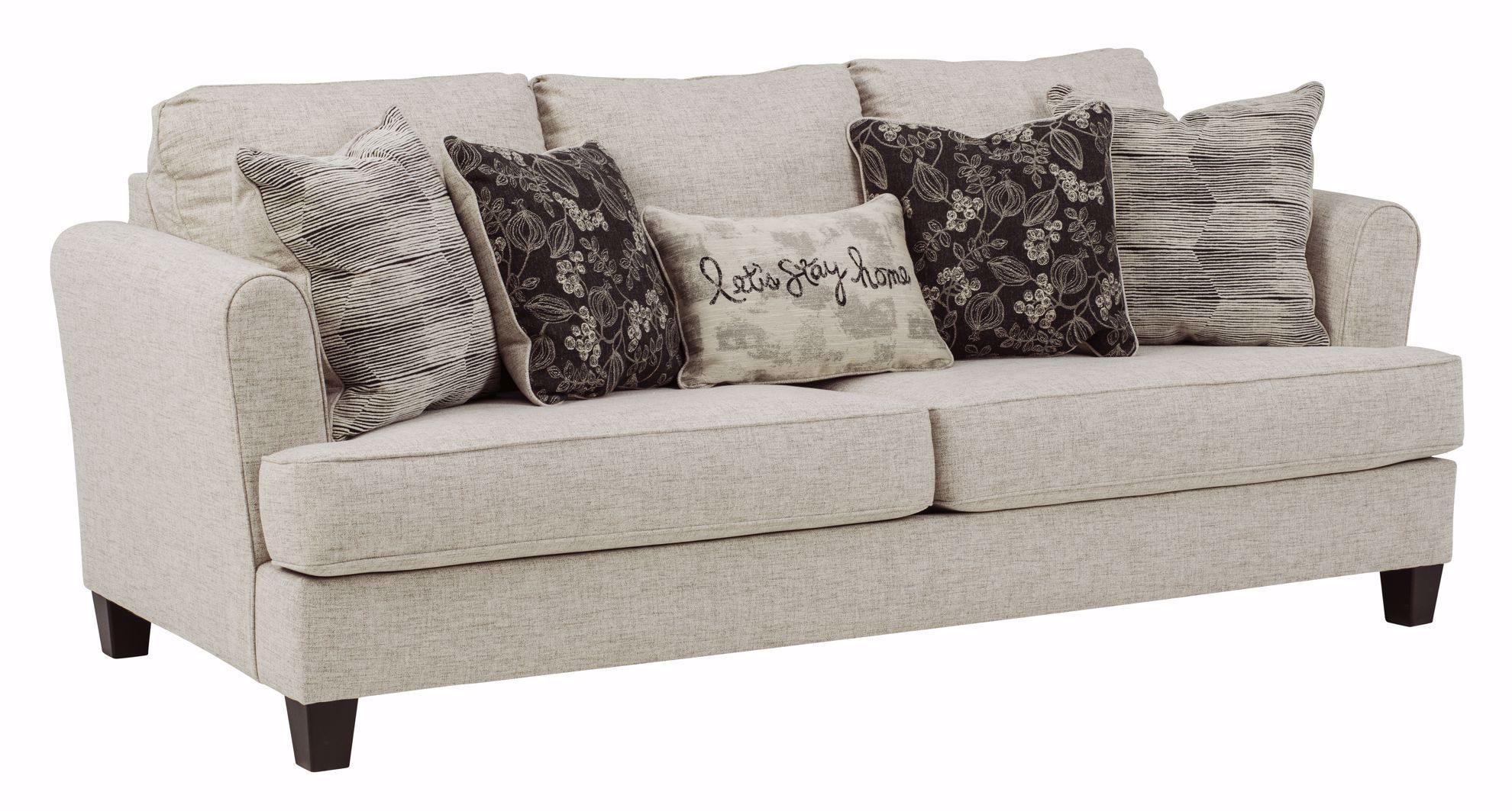 Callisburg Linen Sofa | The Furniture Mart With Regard To Gneiss Modern Linen Sectional Sofas Slate Gray (View 2 of 15)
