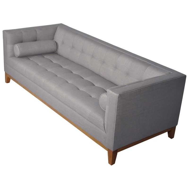 Calvin Fabric Sofa, 3 Seater, Cadet Grey With Regard To Calvin Concrete Gray Sofas (View 1 of 15)