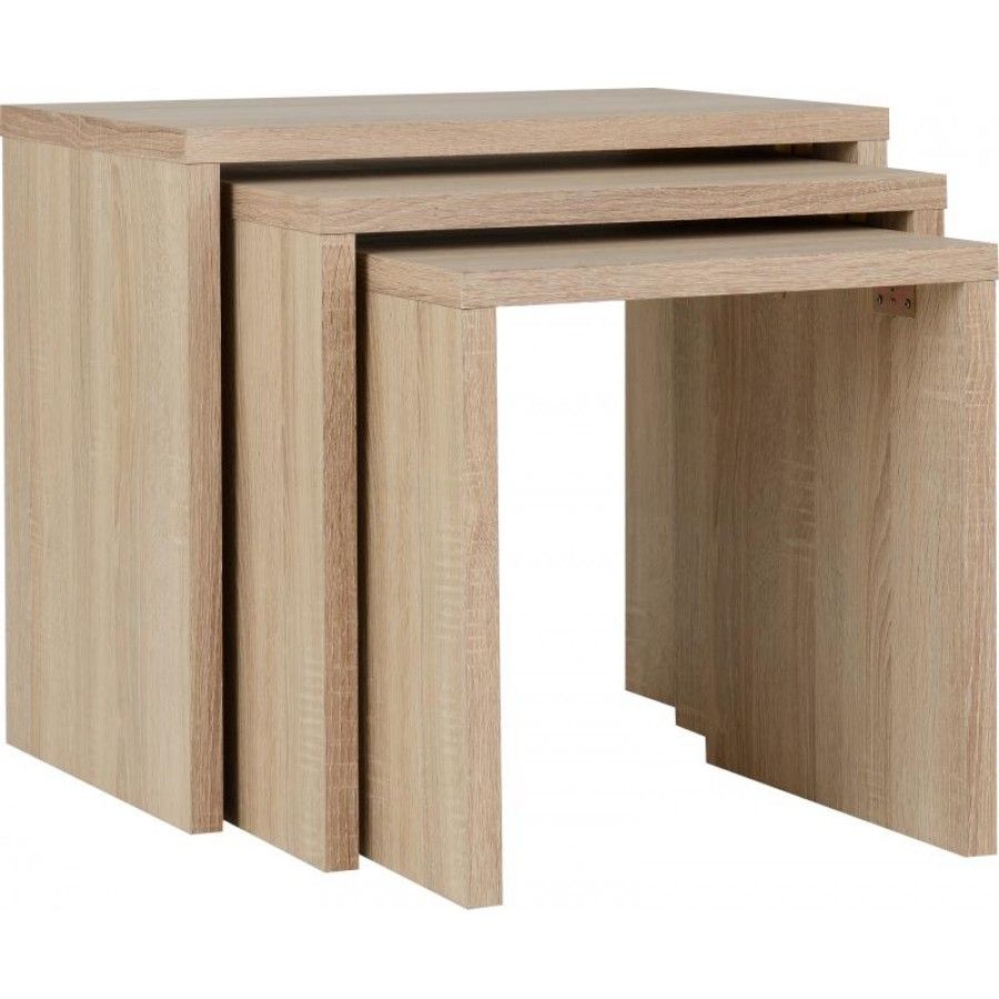 Cambourne Nest Of Tables In Sonoma Oak Effect Veneer Throughout Cambourne Tv Stands (View 11 of 15)