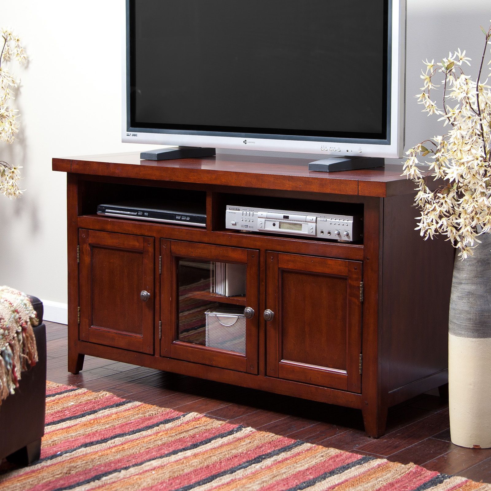 Carmina Traditional Tv Stand – Cherry At Hayneedle In Cherry Wood Tv Cabinets (View 4 of 15)