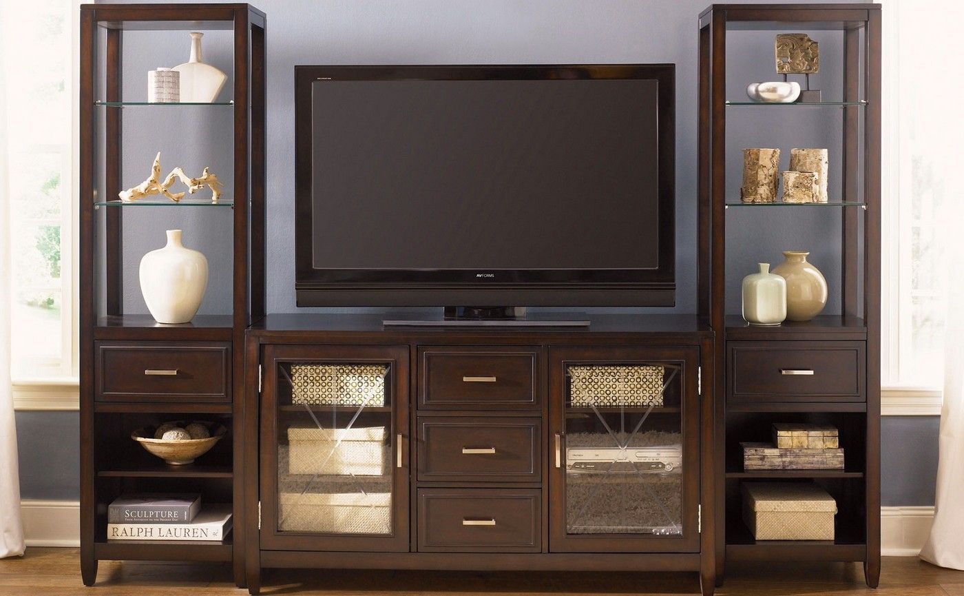 Caroline Entertainment Center With Side Curio Cabinets Regarding 60 Inch Tv Wall Units (View 7 of 15)