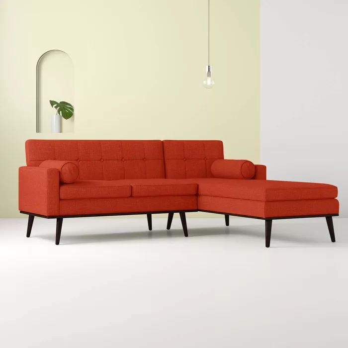 Catalina 55" Wide Right Hand Facing Modular Sofa & Chaise With Regard To Somerset Velvet Mid Century Modern Right Sectional Sofas (View 9 of 15)