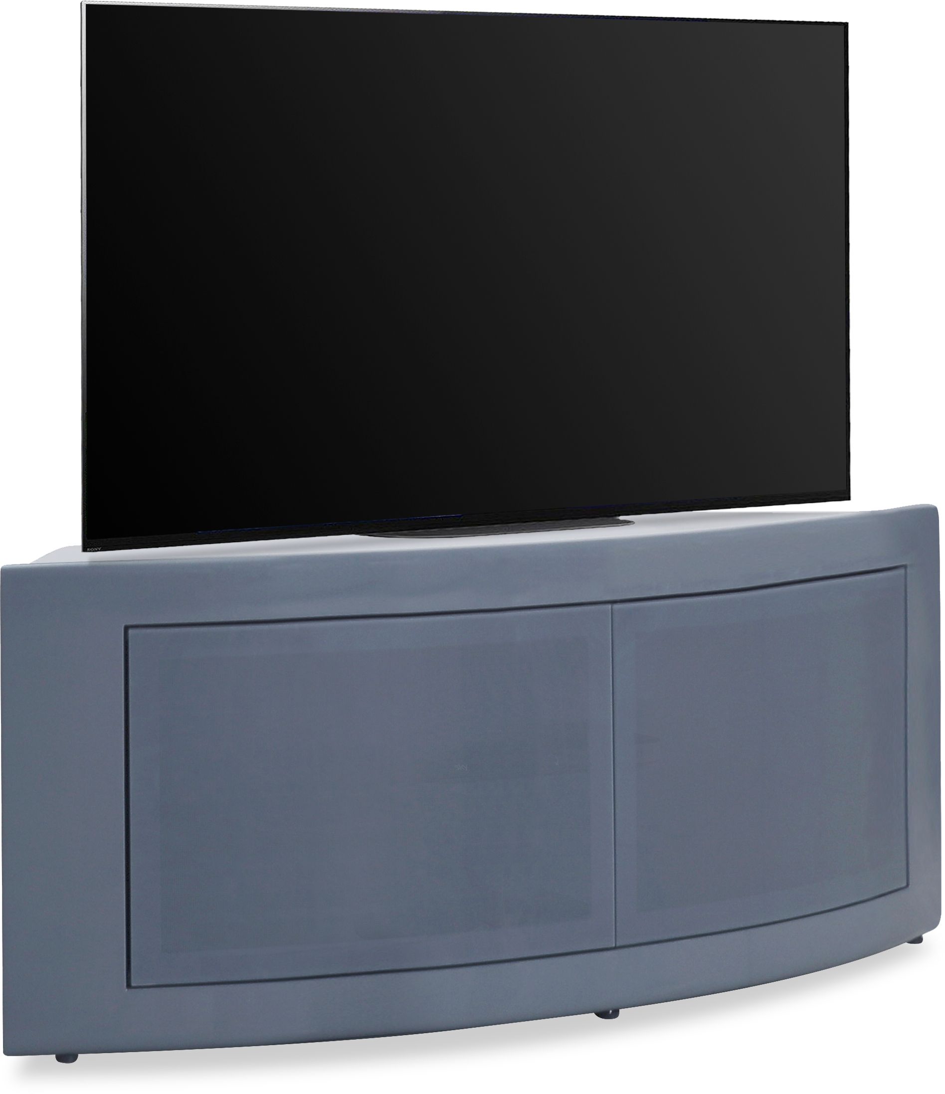 Centurion Supports Pangea Grey Beam Thru Curved Tru Corner In Beam Through Tv Stand (View 11 of 15)