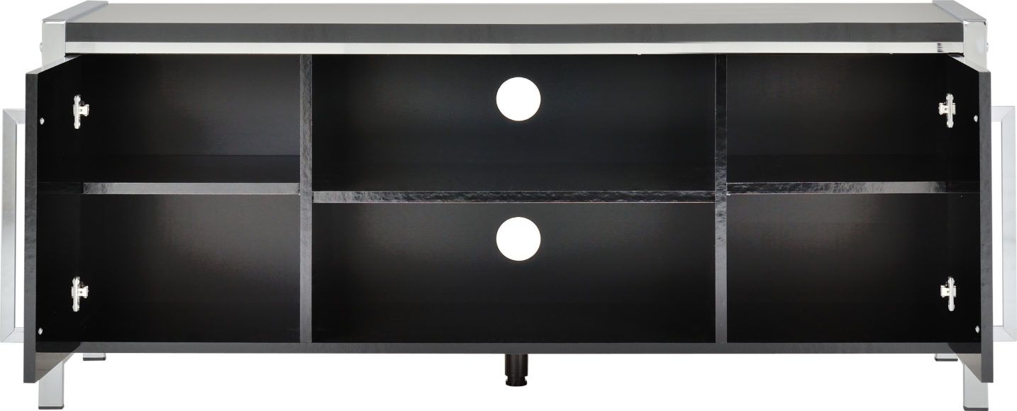 Charisma 2 Door Tv Unit – Black Gloss/chrome Intended For Charisma Tv Stands (View 5 of 15)