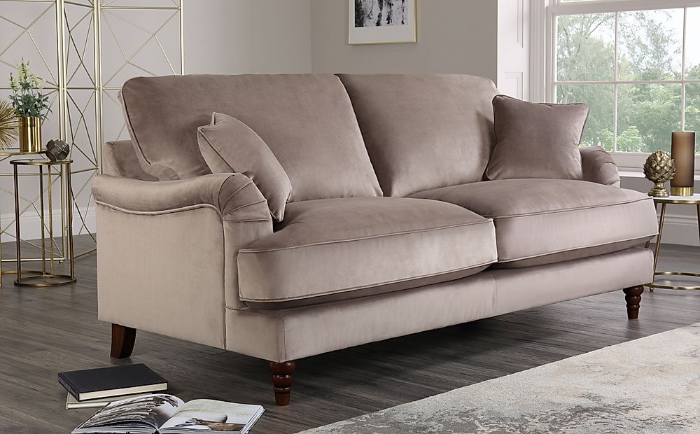 Charleston Mink Velvet 3 Seater Sofa | Furniture Choice Intended For Charleston Sofas (View 2 of 15)