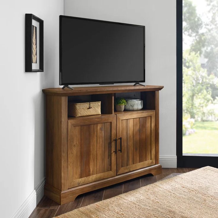 Charlton Home Tailynn Tv Stand For Tvs Up To 48" & Reviews In Grooved Door Corner Tv Stands (Photo 1 of 15)