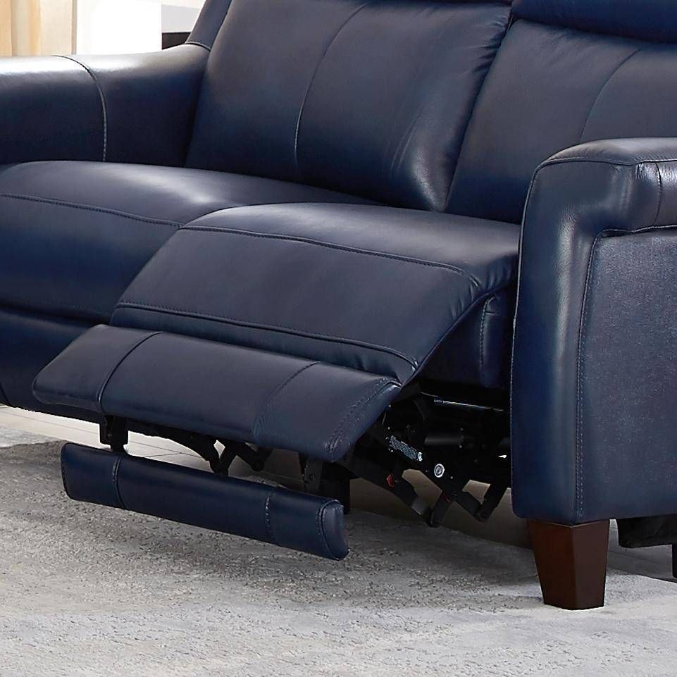 Chatham Blue Genuine Leather Power Reclining Sofa Loveseat Within Power Reclining Sofas (Photo 6 of 15)