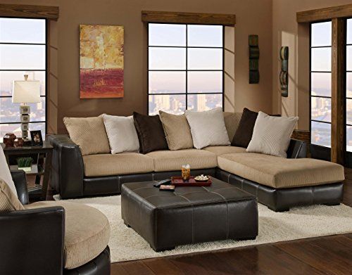 Chelsea Home Furniture Amherst 2 Piece Sectional, San Pertaining To 2pc Luxurious And Plush Corduroy Sectional Sofas Brown (View 5 of 15)