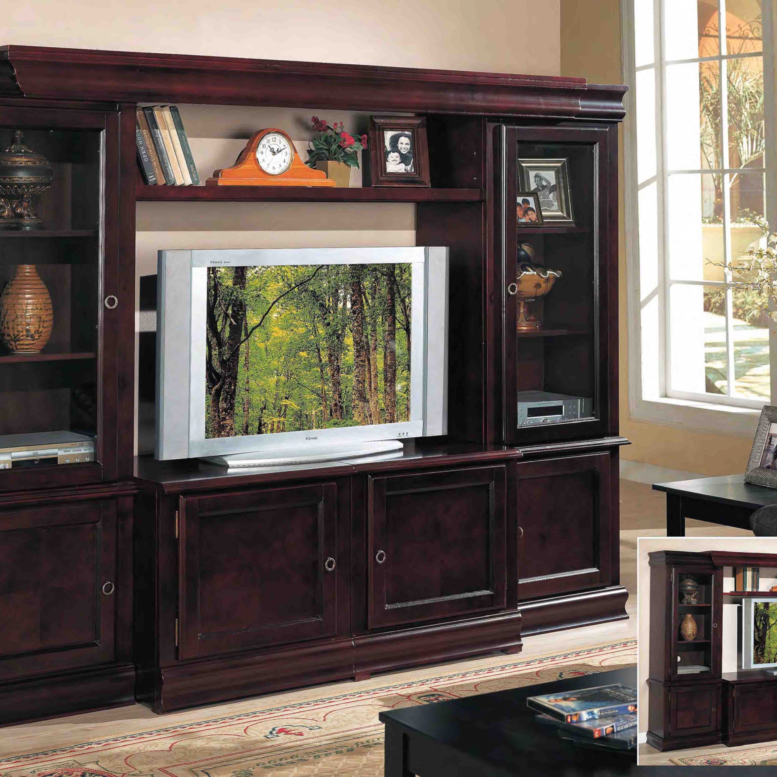 Cherry Wood Entertainment Center – Homesfeed Regarding Dark Wood Tv Cabinets (Photo 15 of 15)