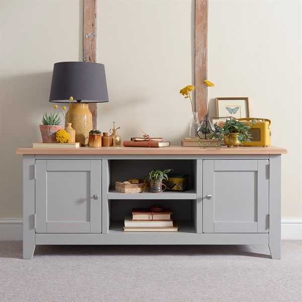 Chester Grey Widescreen Tv Unit – Up To 65" – The Cotswold Within Penelope Dove Grey Tv Stands (View 6 of 15)