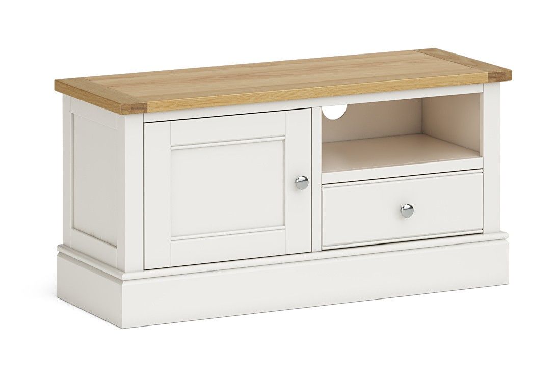 Chichester Ivory – Small Tv Unit – Flanagans Furniture Within Tv Unit 100cm Width (View 4 of 15)