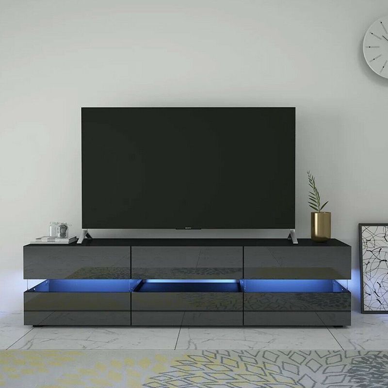 China 18 Years Factory Modern Design Industrial Tv Stand Inside Zimtown Modern Tv Stands High Gloss Media Console Cabinet With Led Shelf And Drawers (View 14 of 15)