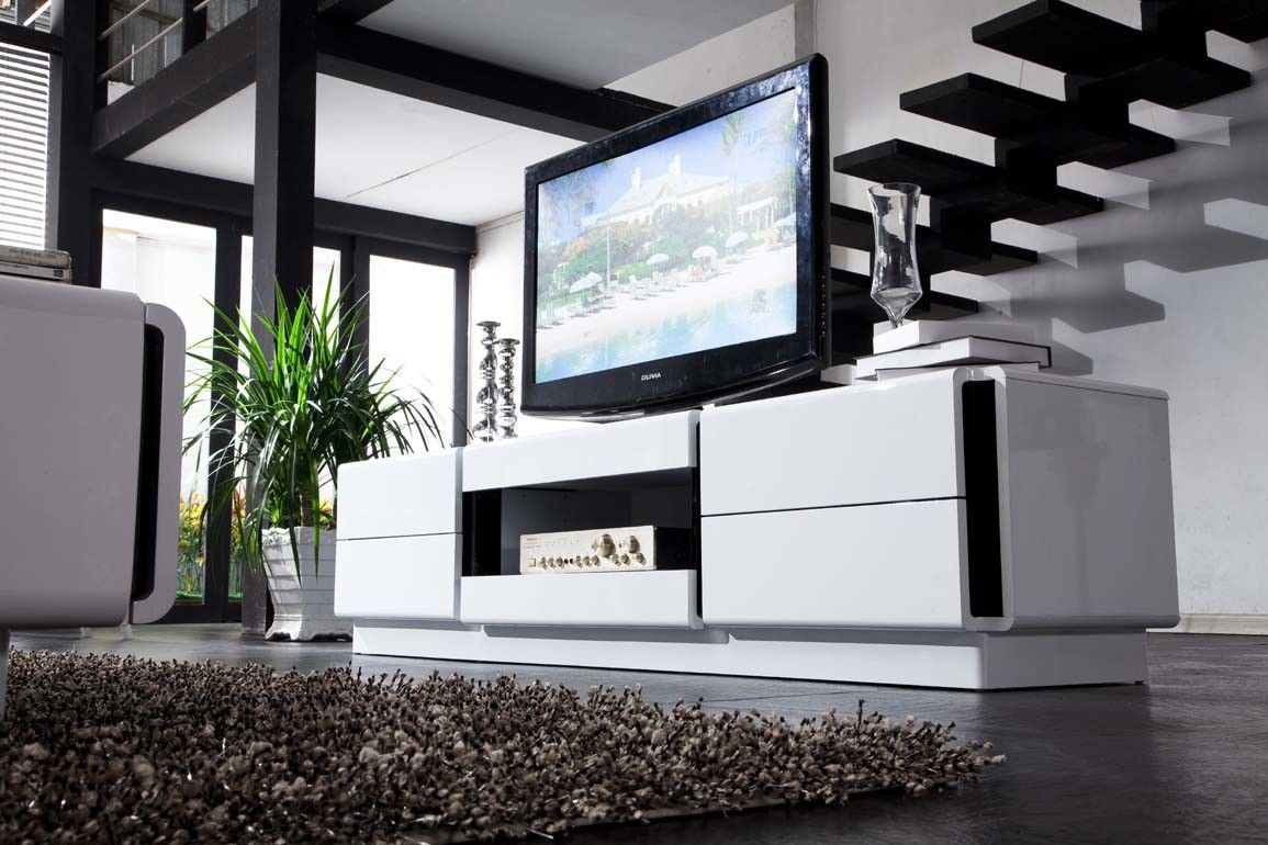 China Bright White Modern Tv Stand For Flat Screen (399 For Contemporary Tv Cabinets For Flat Screens (View 8 of 15)