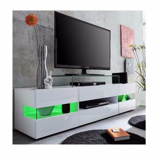 China White High Gloss Led Tv Unit Cabinet Stand – China Within Light Colored Tv Stands (View 8 of 15)