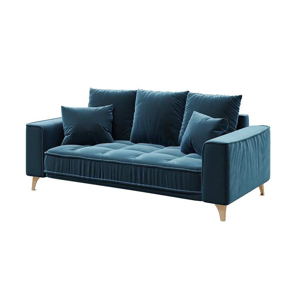 Chloe Dark Navy Blue 2,5 Seater Sofa | Devichy Sofas Within Dream Navy 2 Piece Modular Sofas (View 12 of 15)