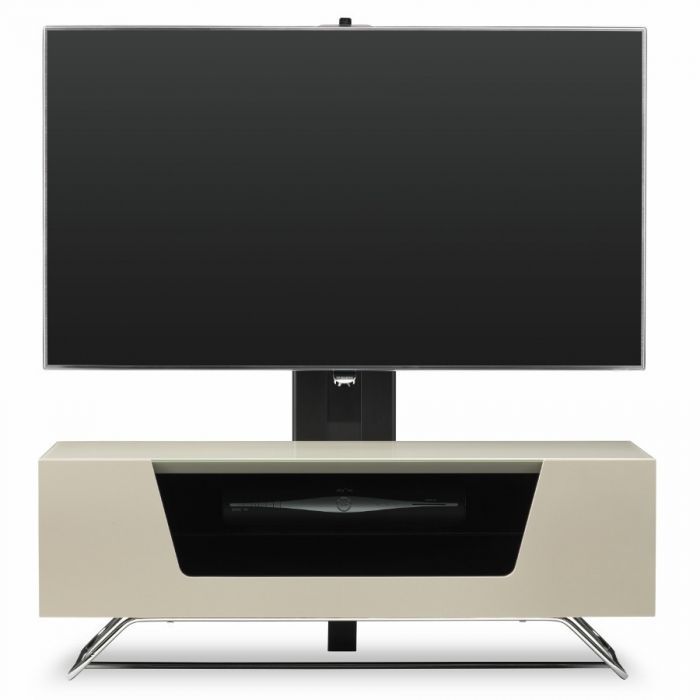 Chromium 2 Cantilever Tv Stand In Ivory For 50" Tvs In Cantilever Tv (View 3 of 15)