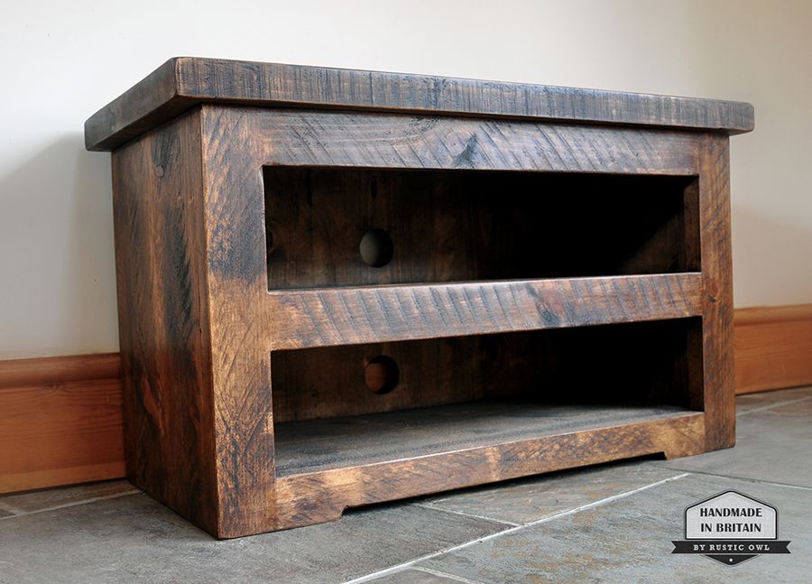 Chunky Plank Tv Stand – Rustic Owl With Regard To Chunky Wood Tv Unit (View 13 of 15)