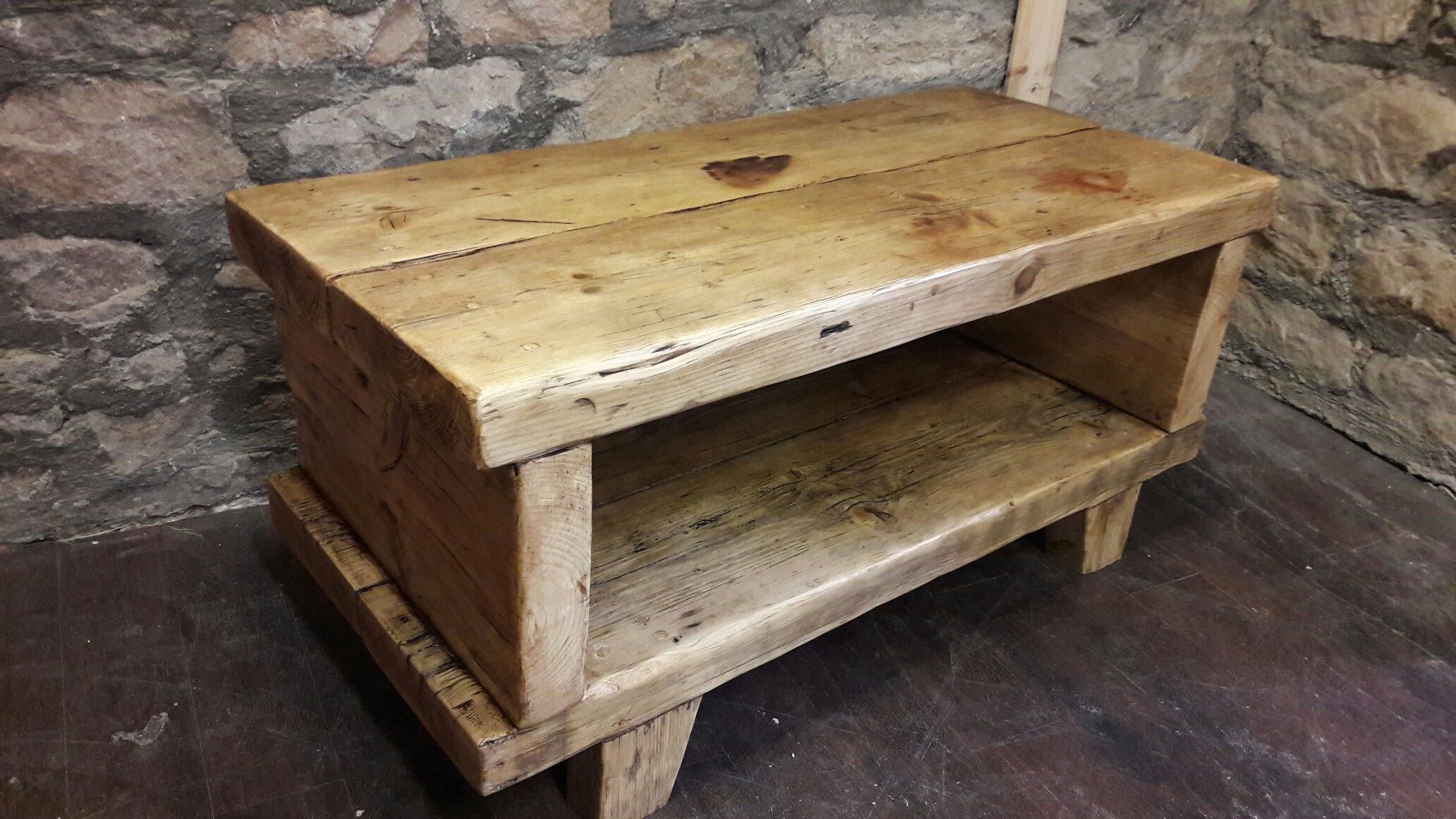 Chunky Rustic Tv Media Stand | Coffee Table, Reclaimed Intended For Chunky Tv Cabinets (View 15 of 15)