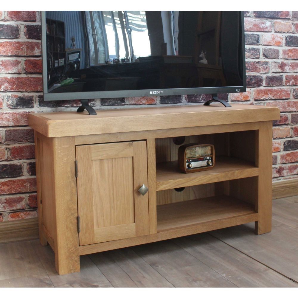 Chunky Solid Oak Furniture Small Television Cabinet – Sale In Small Oak Tv Cabinets (View 8 of 15)