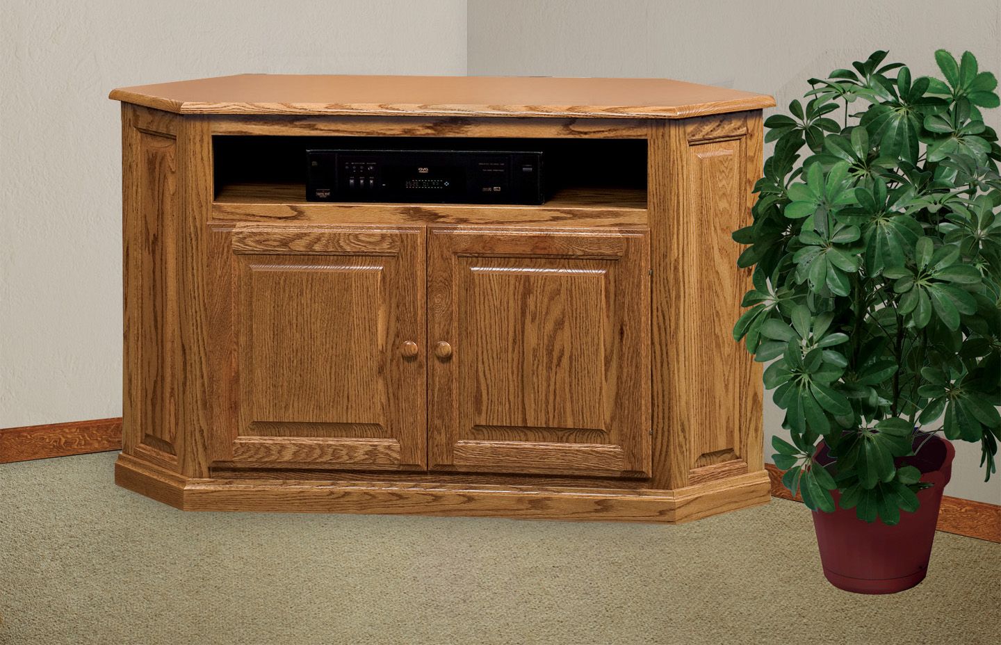 Classic Corner Tv Stand | Amish Solid Wood Tv Stands Pertaining To Solid Oak Tv Stands (View 2 of 15)
