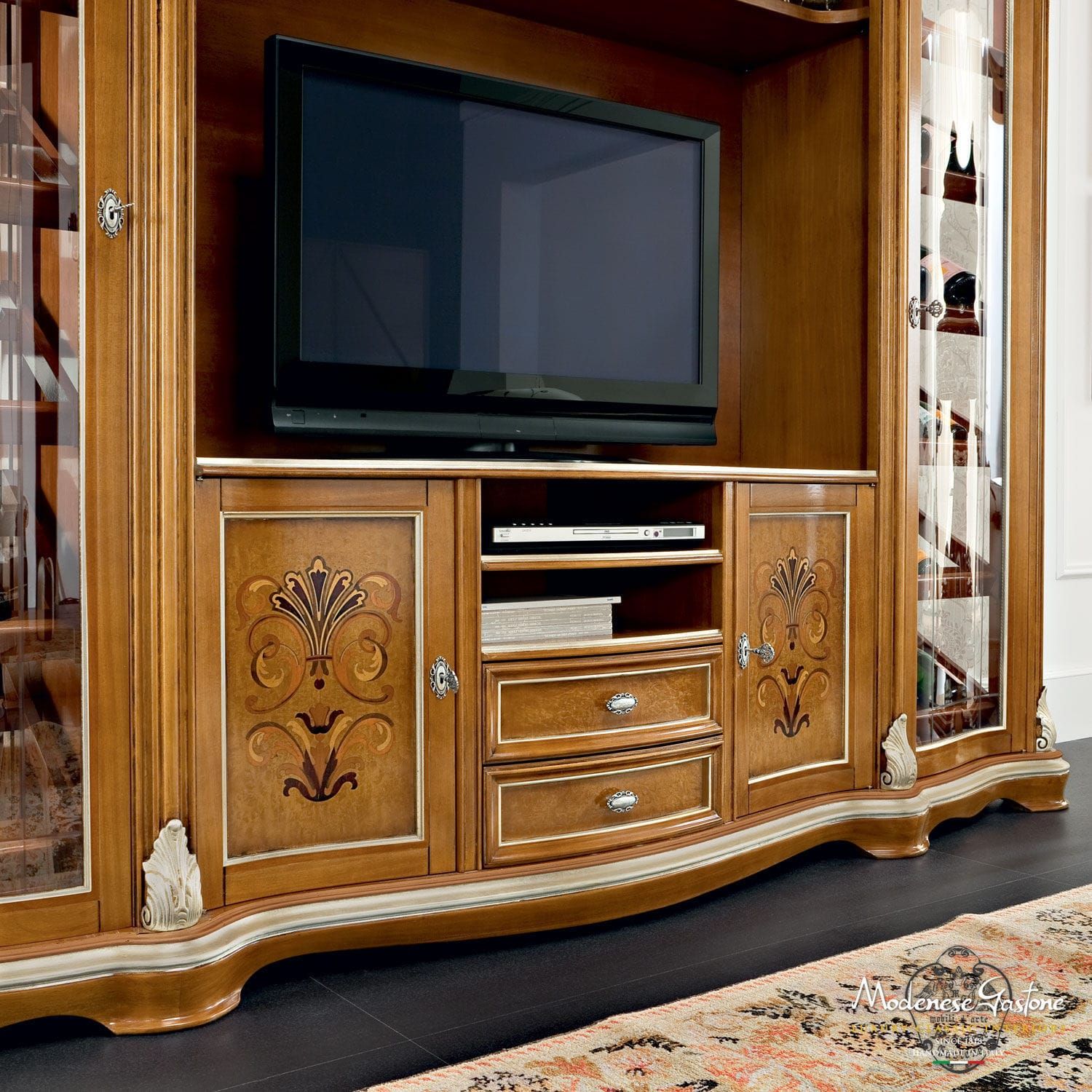 Classic Tv Cabinet – Bella Vita – Modenese Interiors Intended For Alden Design Wooden Tv Stands With Storage Cabinet Espresso (View 2 of 15)
