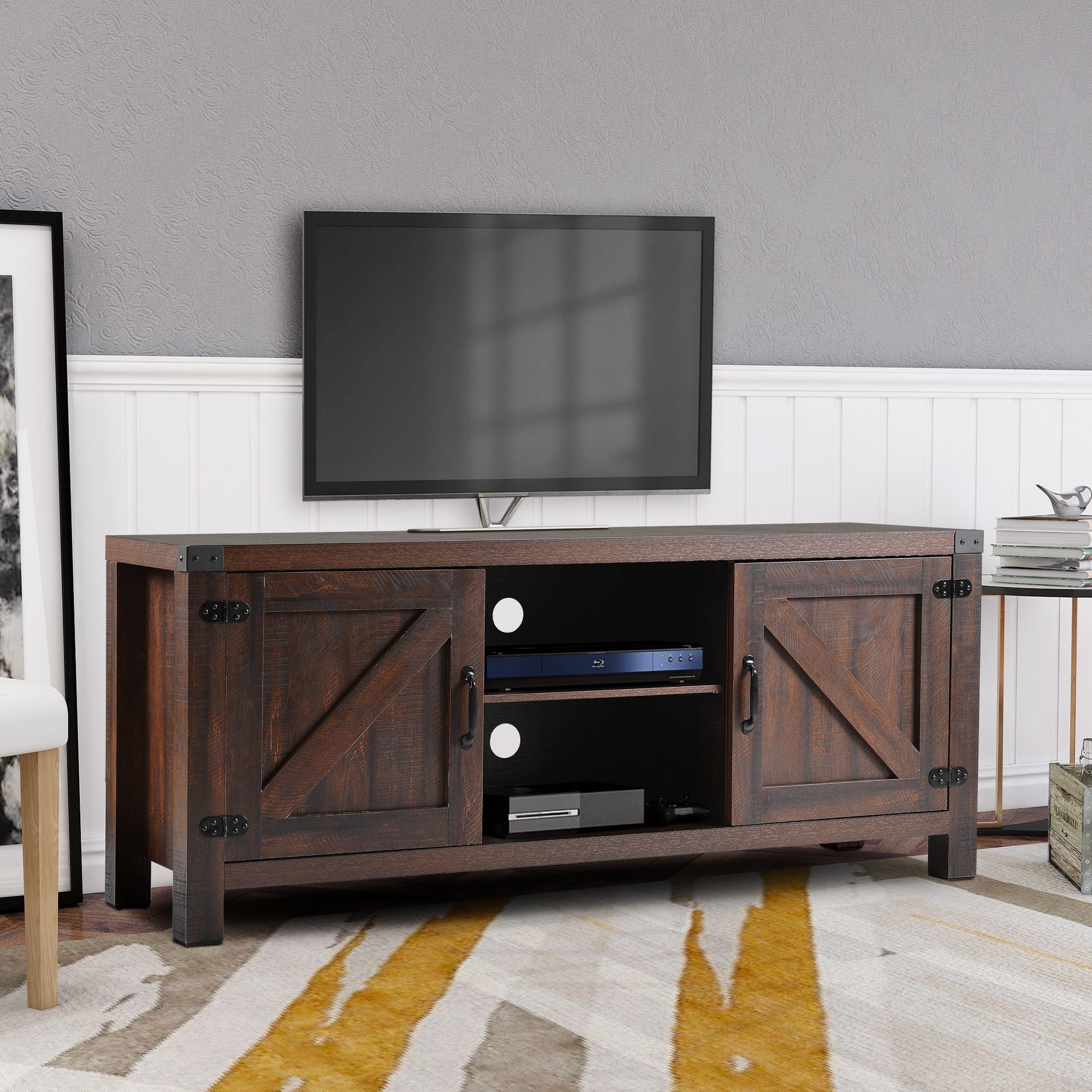 Clearance! Fireplace Farmhouse Tv Stands For Tvs Up To 60 With Regard To Kasen Tv Stands For Tvs Up To 60&quot; (View 2 of 15)