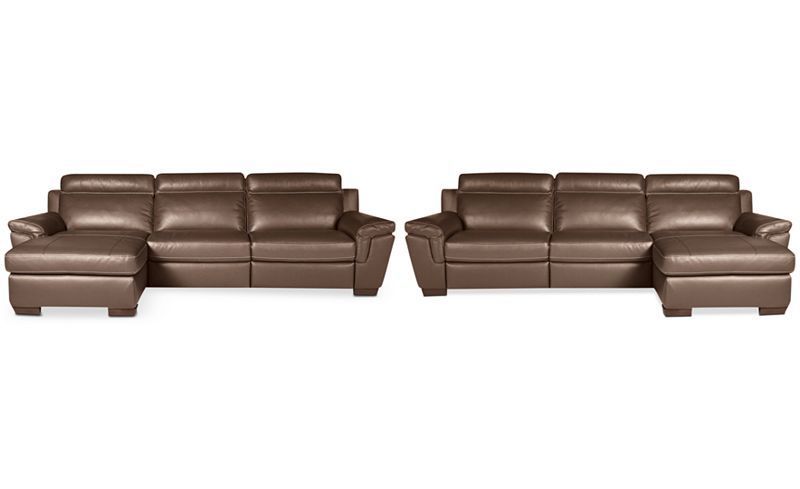 Closeout! Julius 3 Pc Leather Sectional Sofa With Chaise Throughout 3pc Miles Leather Sectional Sofas With Chaise (View 13 of 15)