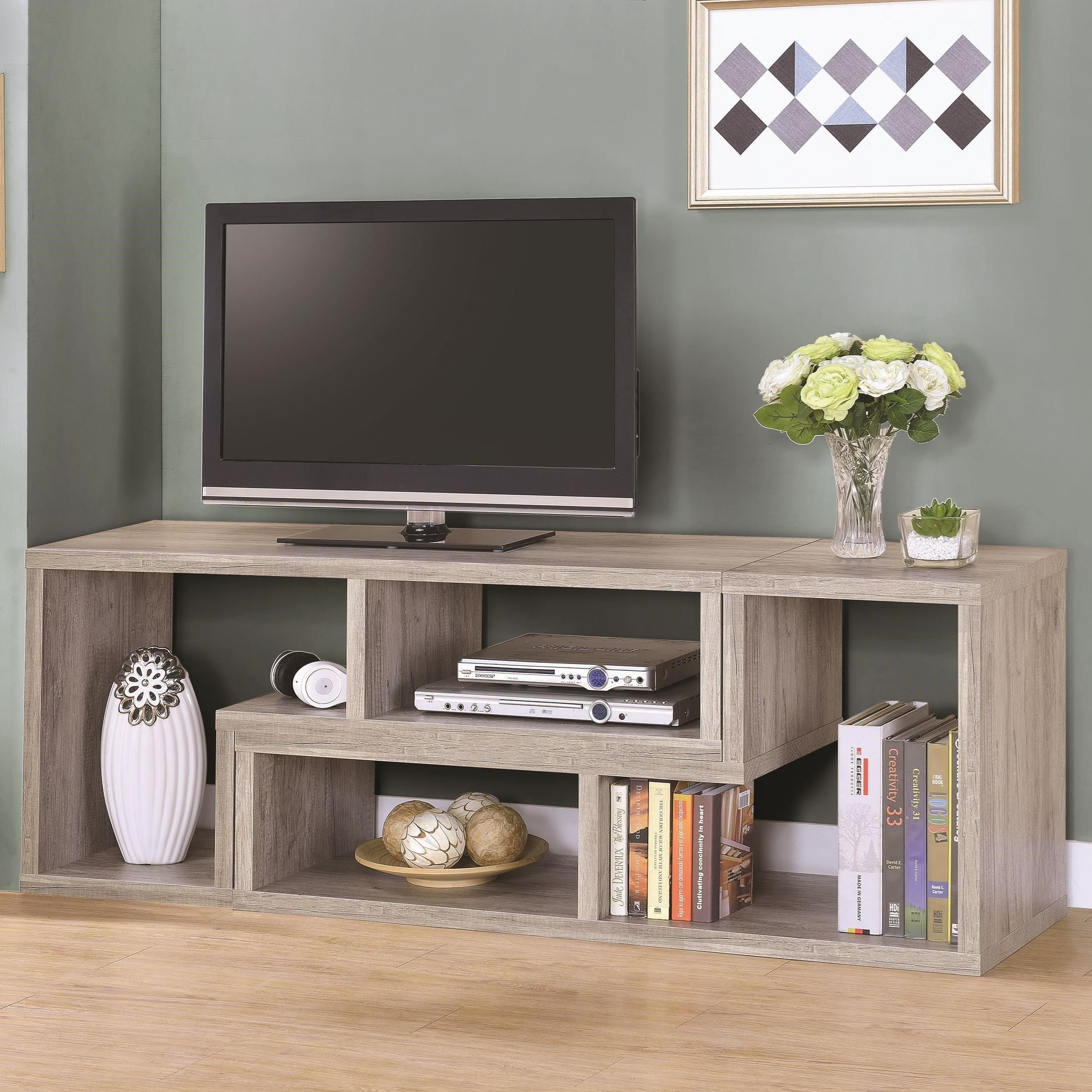 Coaster Tv Stands Convertible Tv Console And Bookcase Intended For Bookshelf Tv Stands Combo (Photo 12 of 15)