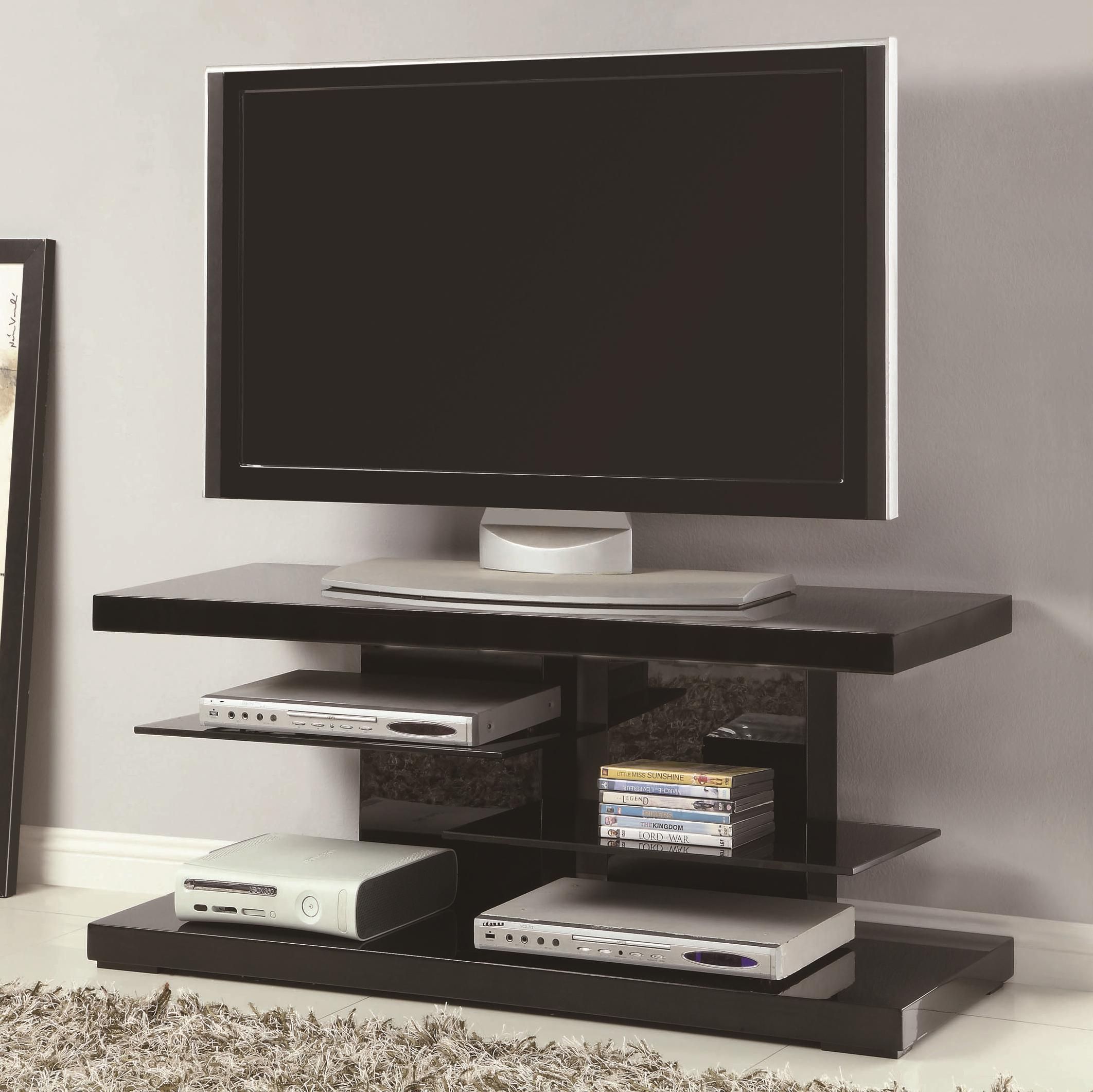 Coaster Tv Stands Modern Tv Stand With Alternating Glass Regarding Cheap White Tv Stands (View 4 of 15)