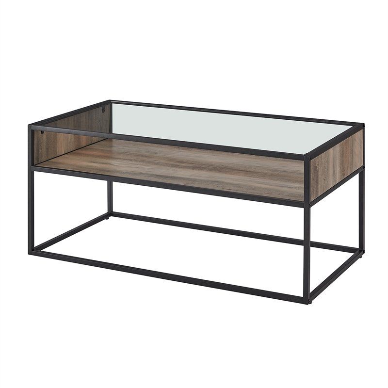 Coffee Table With Shelf, Coffee Table With Shelves | Cymax Regarding Emmett Sonoma Tv Stands With Coffee Table With Metal Frame (View 2 of 15)