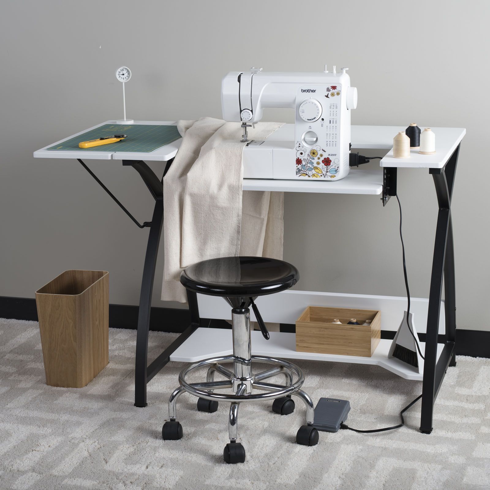 Comet Hobby / Sewing Machine Table In Black / White – Item Within Comet Tv Stands (Photo 1 of 15)