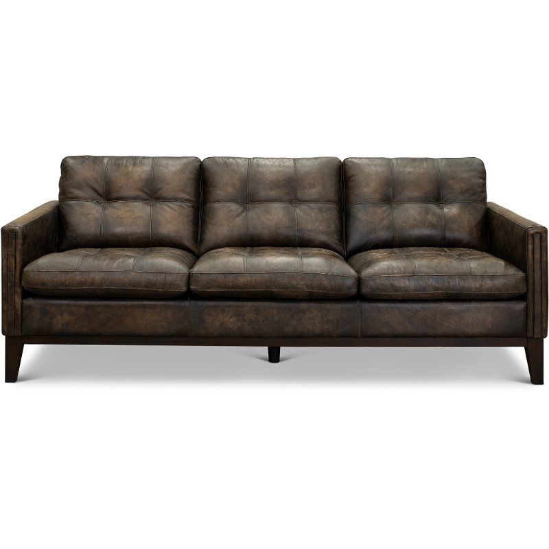 Contemporary Antique Brown Leather Sofa – Montana | Rc Throughout Montana Sofas (View 11 of 15)