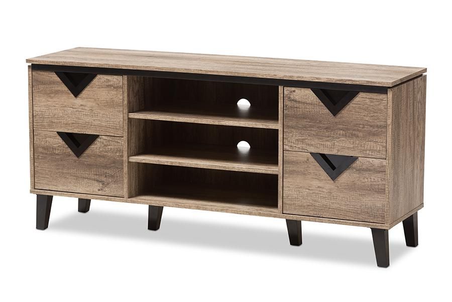 Contemporary Tv Stand Particle Board With Pu Paper Light Within Light Brown Tv Stands (View 5 of 15)