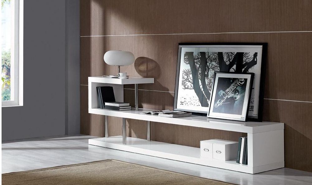 Contemporary White Lacquer Tv Stand Dayton Ohio Vwin5 In Modern Style Tv Stands (View 10 of 15)