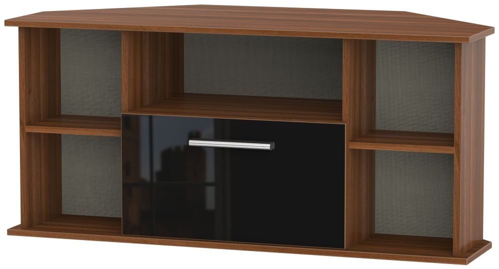 Contrast Corner Tv Unit – High Gloss Black And Noche With Gloss Corner Tv Unit (View 15 of 15)