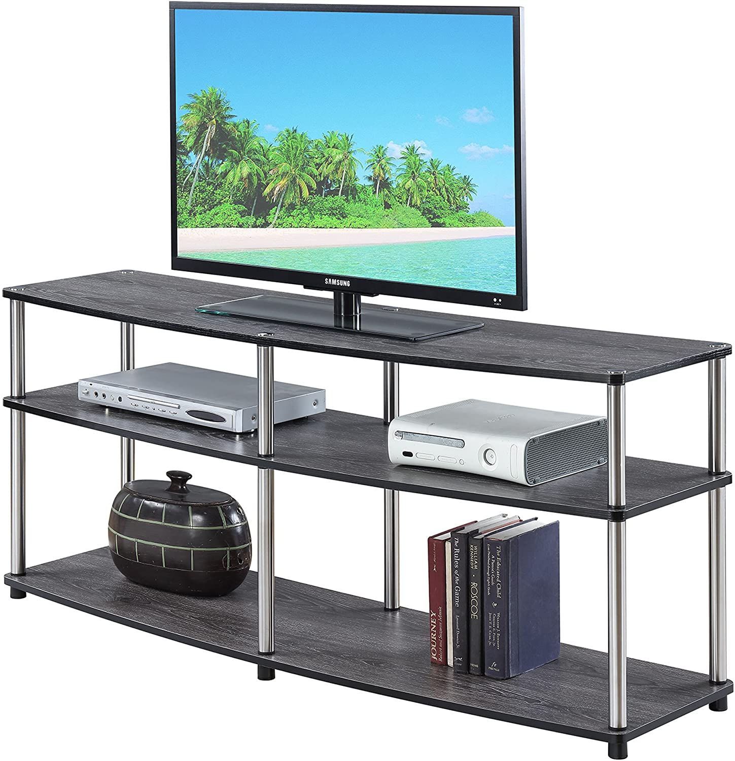 Convenience Concepts Designs2go 3 Tier 60" Tv Stand With Winsome Wood Zena Corner Tv & Media Stands In Espresso Finish (View 8 of 15)